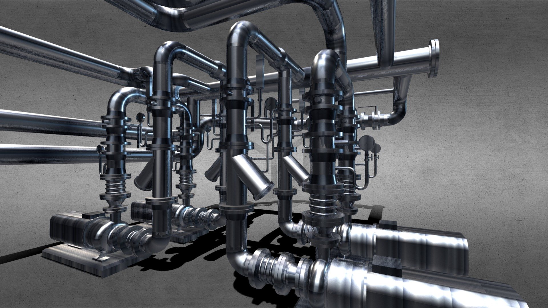 Chilled Water Pump Room 3D model by BellsDigital [42d1635] Sketchfab