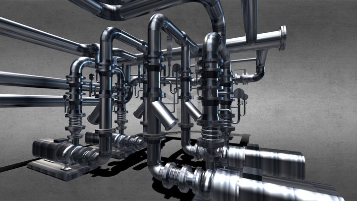 Chilled Water Pump Room 3D Model