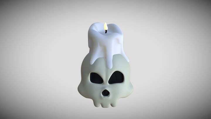 Stylized Skull Candle 3D Model