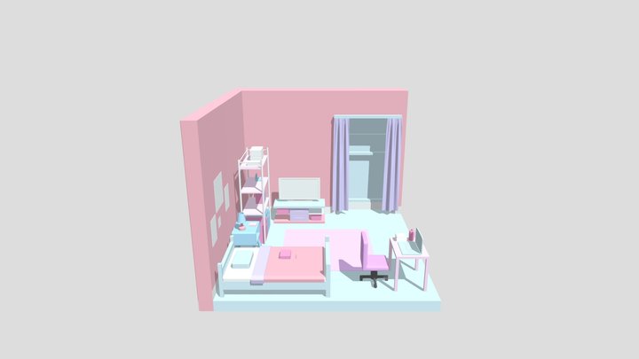 Pink pink room 3D Model