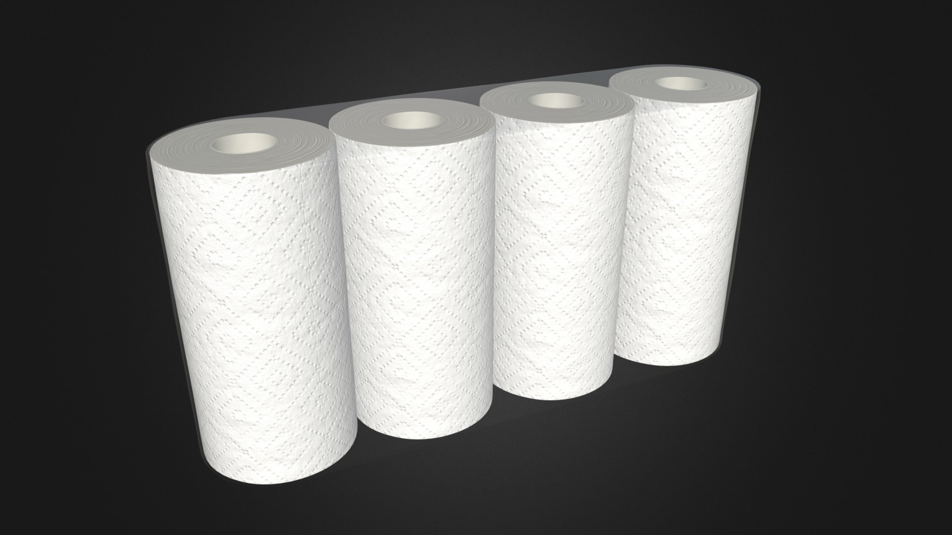 3D model paper towel pack 4 - This is a 3D model of the paper towel pack 4. The 3D model is about a group of white cylindrical objects.