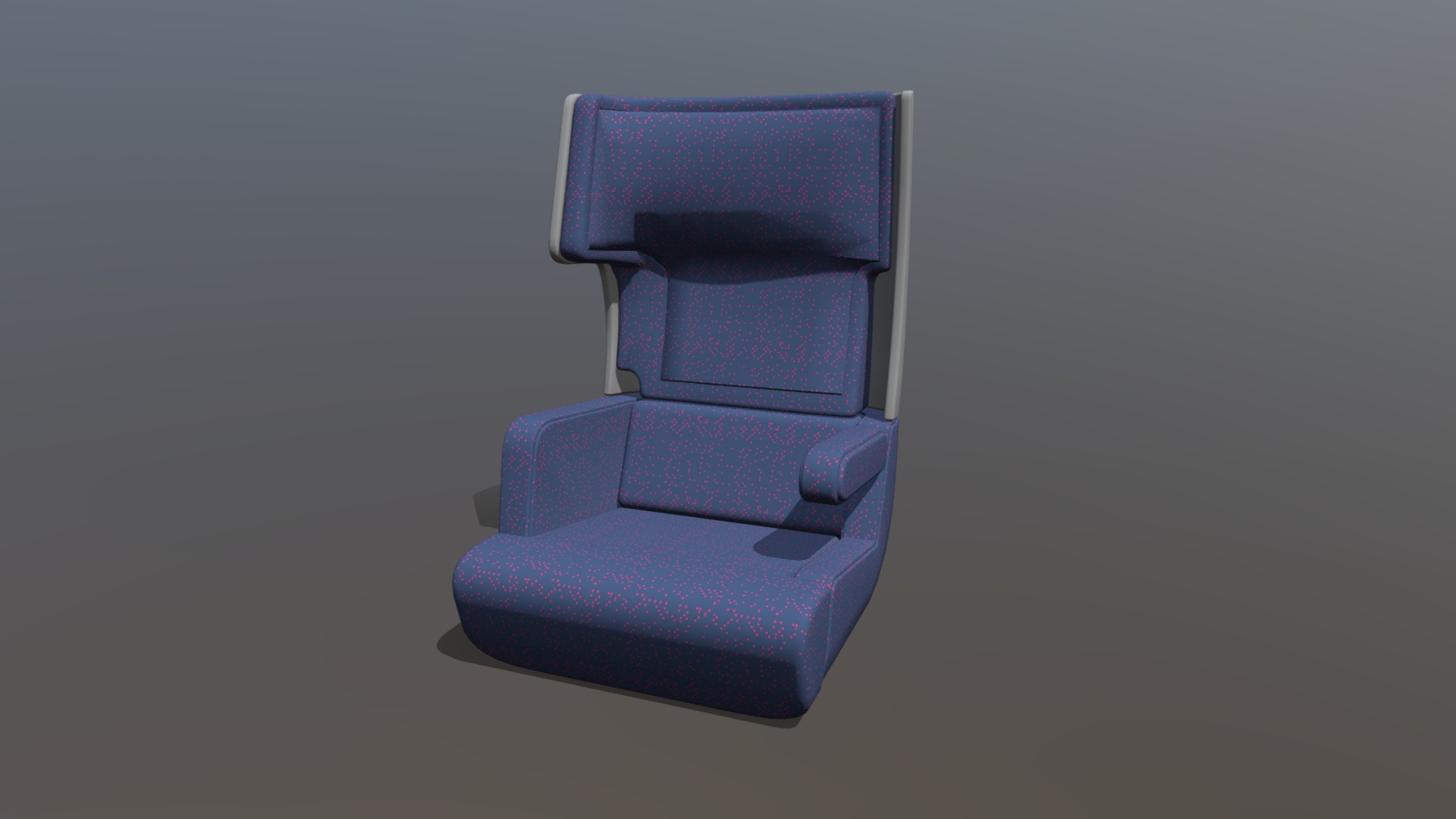 3D model Railway High Speed Railway Seats 011 - This is a 3D model of the Railway High Speed Railway Seats 011. The 3D model is about a purple chair with a blue cushion.