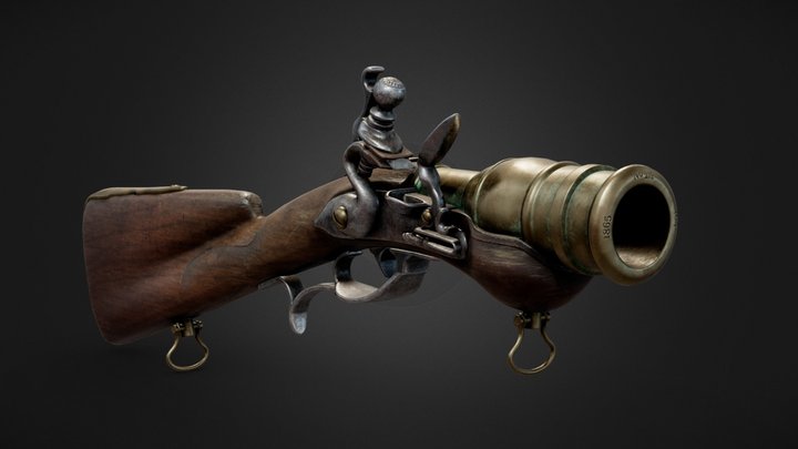 Flintlock Rifle - Hand Mortar 3D Model