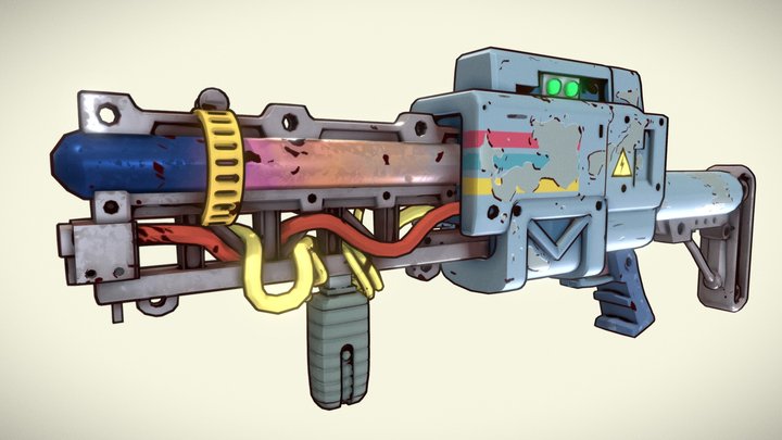 Used Laser rifle 3D Model