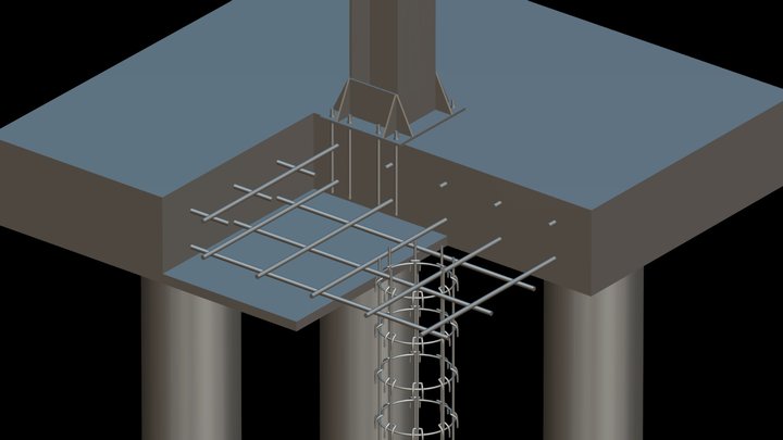 Steel Structure Pile Foundation Model 3D Model