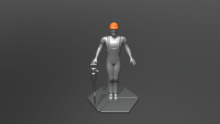 Construction Worker  Rigged 3D Model