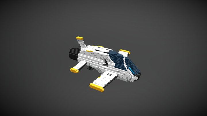 Voxel spaceship 3D Model