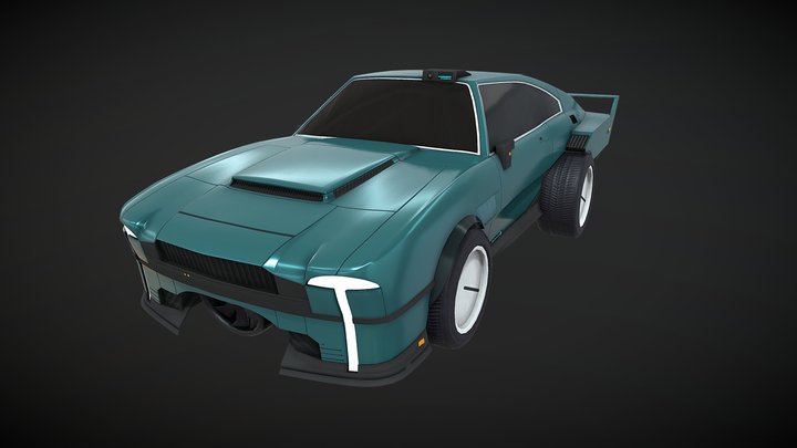 Retrofuturist Car student project 3D Model