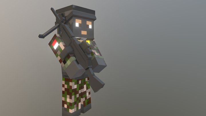 L machine gunner 3D Model