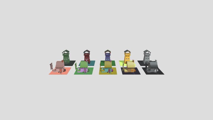 Retry School HW - Color Towers & House 3D Model