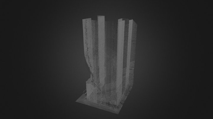 Uszkodzenie słupa żelbetowego 3D Model