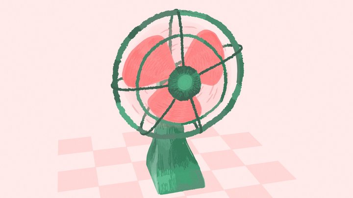 Fan with Reddish Wind 🖍️🌬️ 3D Model