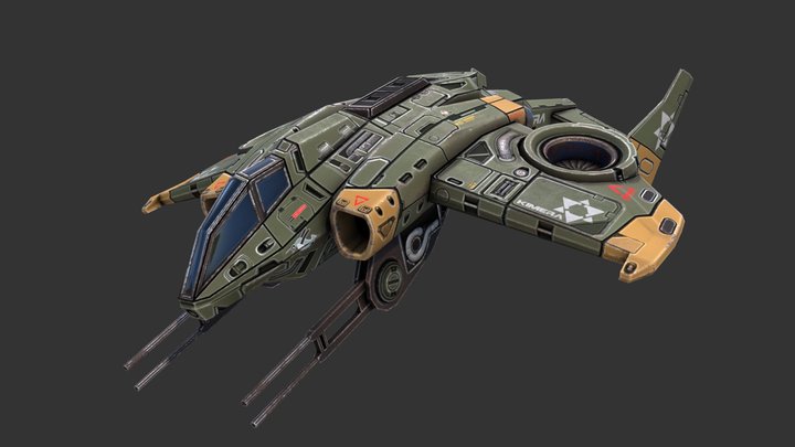 Sci-Fi Vertol Gunship 3D Model