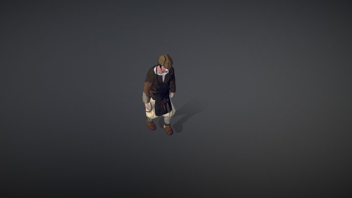 elder farmer character 3D Model