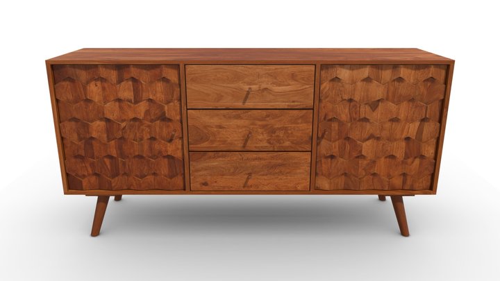 The Fabiana 2 Door 3 Drawer Sideboard 3D Model