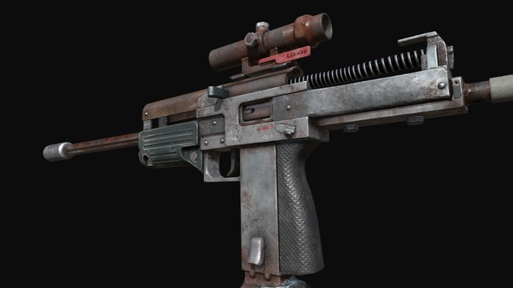 Post Apocalypse Machine Pistol 3D Model