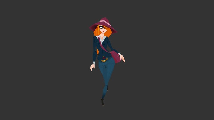 Sophia Take - Walk Cycle 3D Model