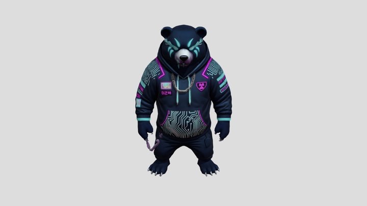 Neon Panda Cyberpunk Hoodie