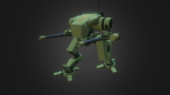 Mech Armor Walk Animation 3D Model