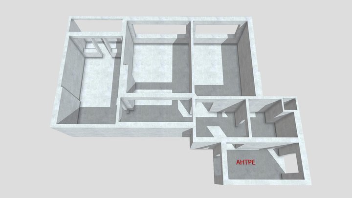 Building Apartment Venelin Base No Roof. 3D Model