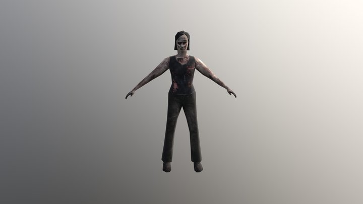 Female Zomb V1 3D Model