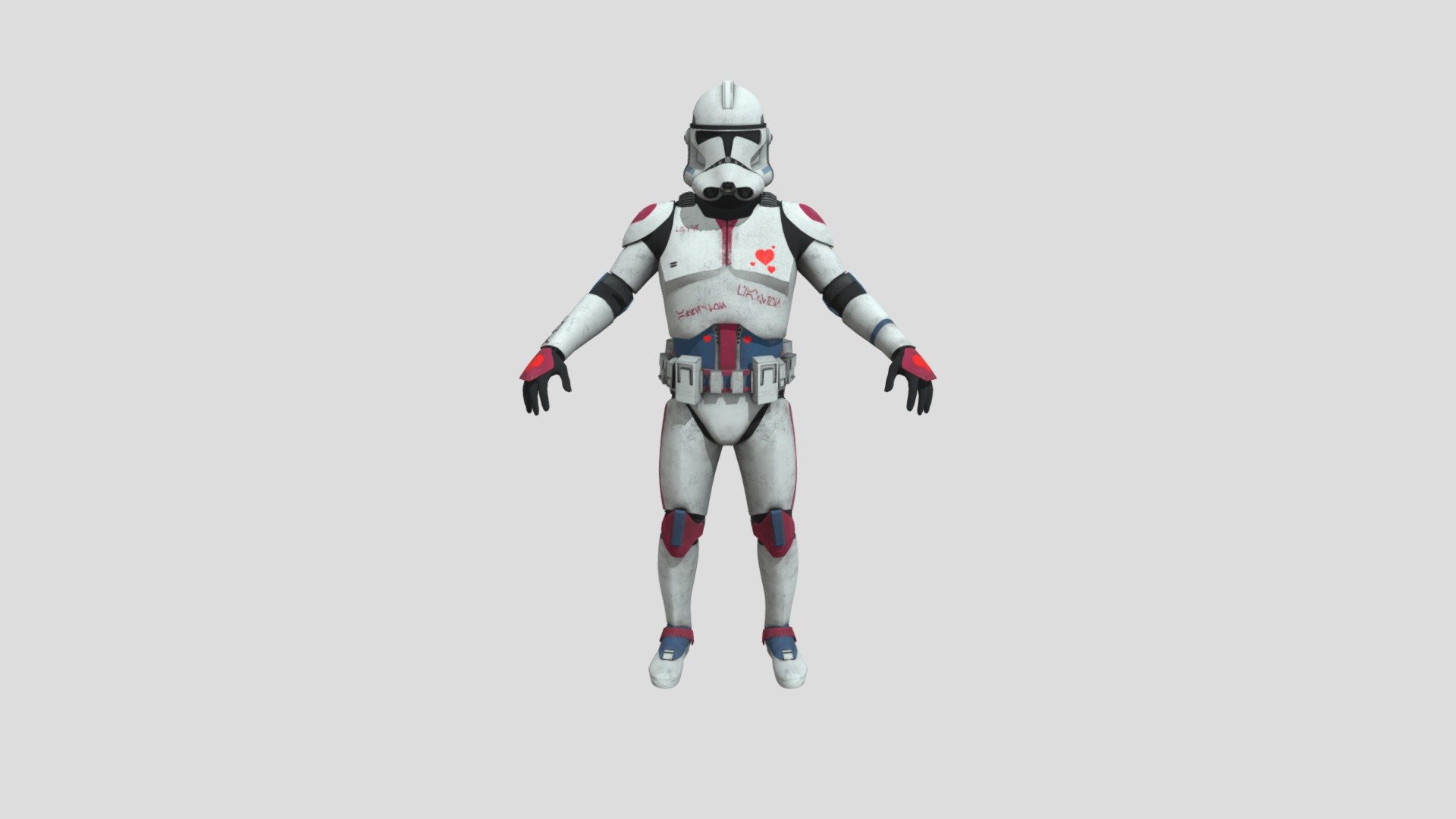 Valentine CloneTrooper — Sketchfab embed 3D viewer