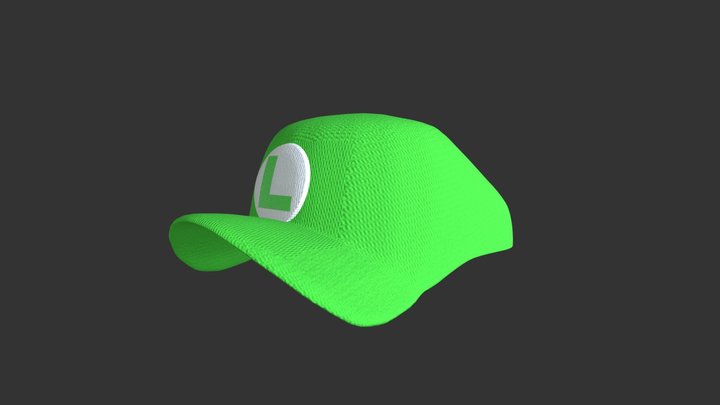Luigi Hat (Fabric Baseball) 3D Model