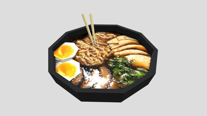 Ramen - PS1 Low Poly – Free 3D Model STL