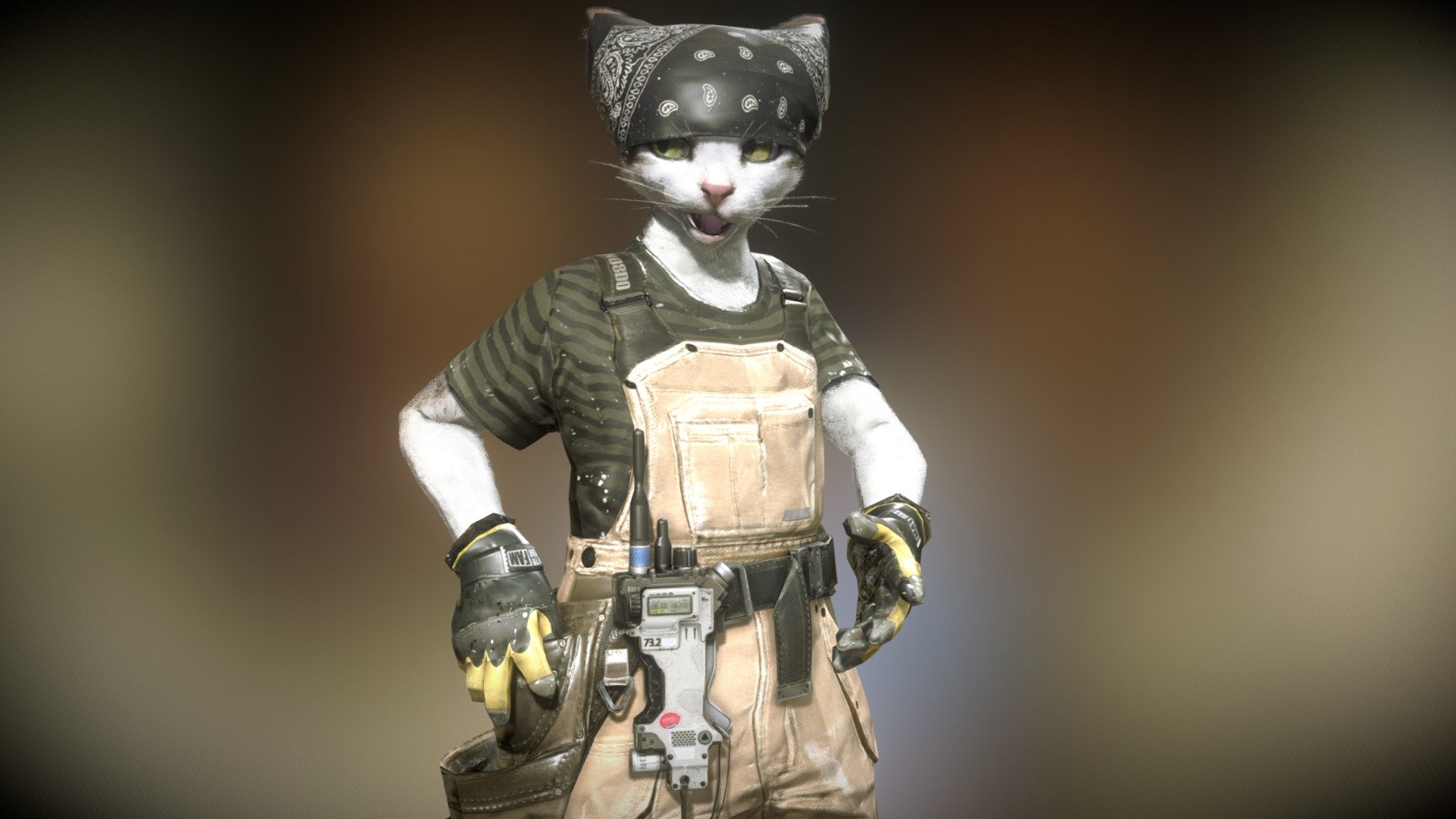 Worker cat. - 3D model by Eric V. (Javier) (@mortemergosum) [42f03a5 ...