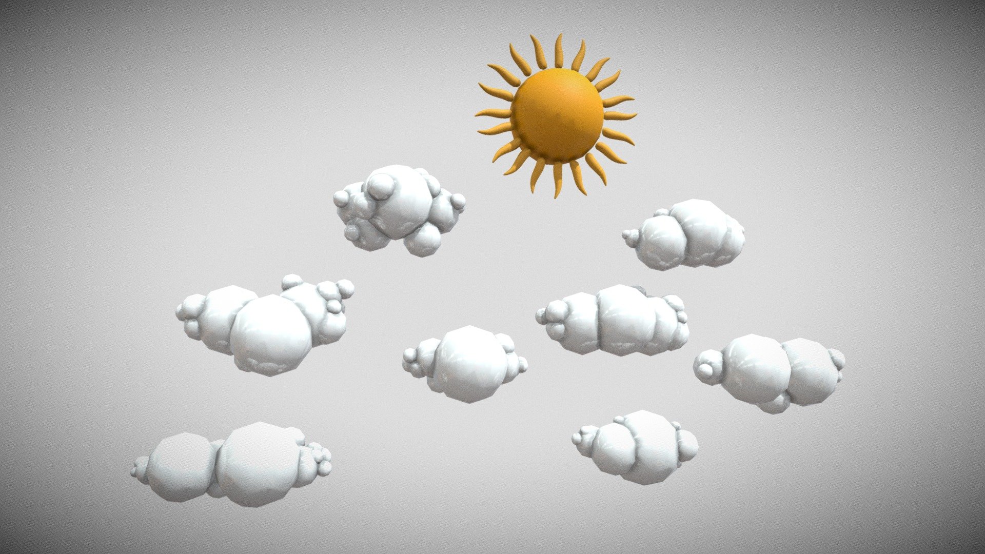 Low Poly Clouds Pack 3D model - 3D model by nvere [42f04ca] - Sketchfab