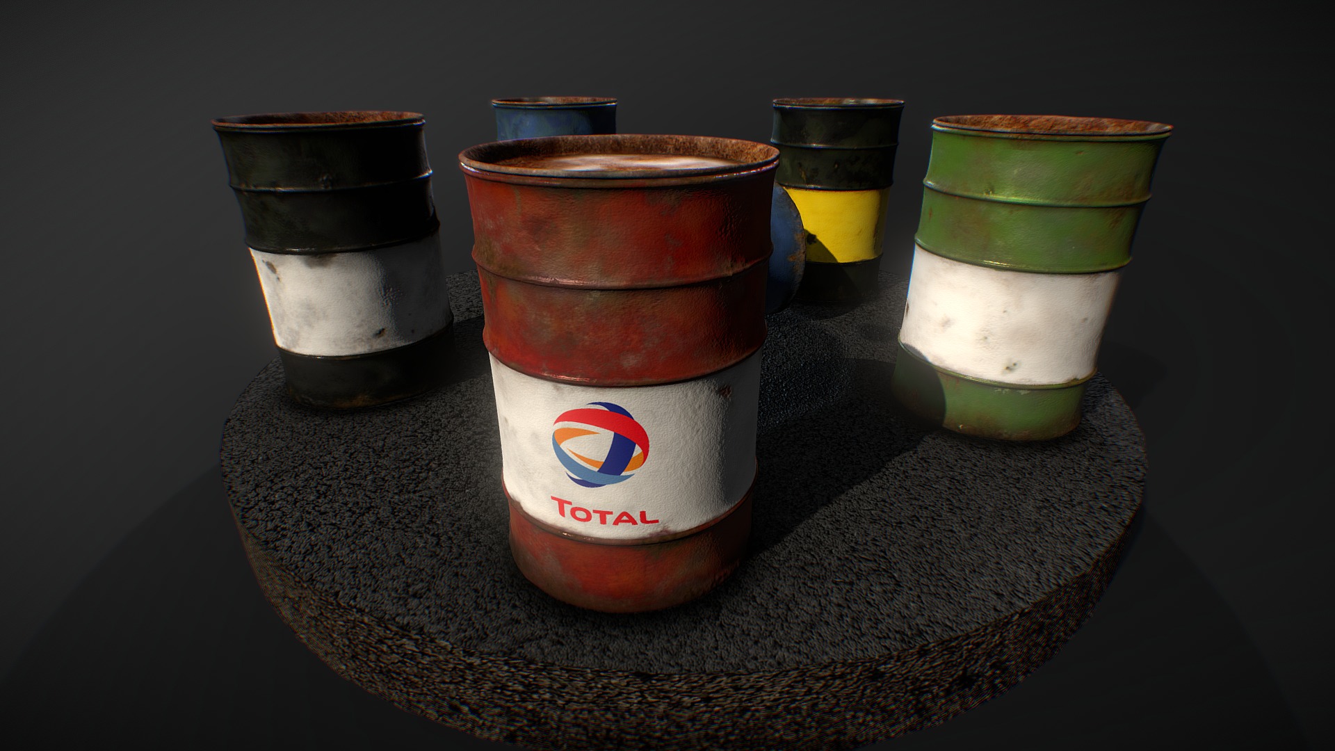 3D model oil barrels - This is a 3D model of the oil barrels. The 3D model is about a group of cans.