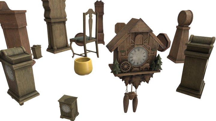 Clock Room Asset 3D Model