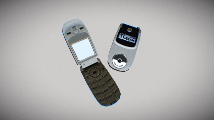 PSX Style Flip Phone 3D Model