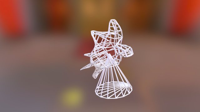 Wireframe Bird 3D Model