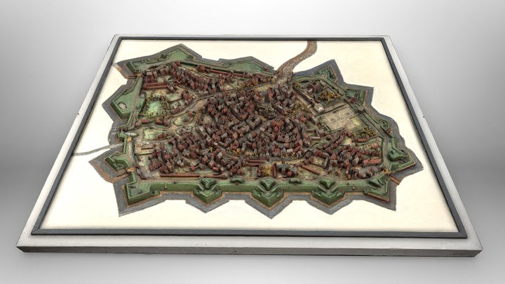 Stadsplan in reliëf van de stad Breda 3D Model