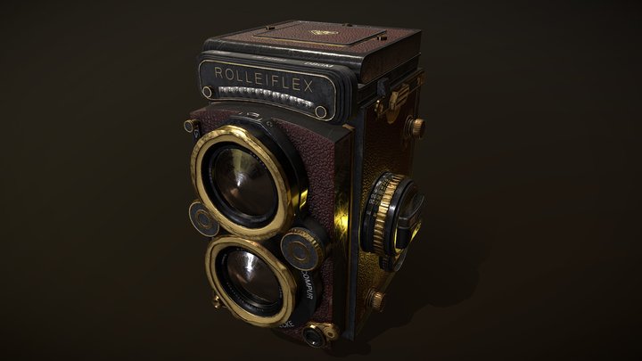 Rolleiflex 2.8F Aurum Gold @1982 Camera 3D Model