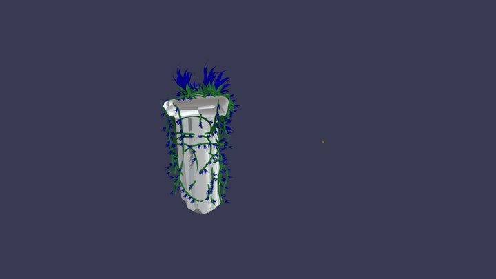 spring court blue flower colum 3D Model