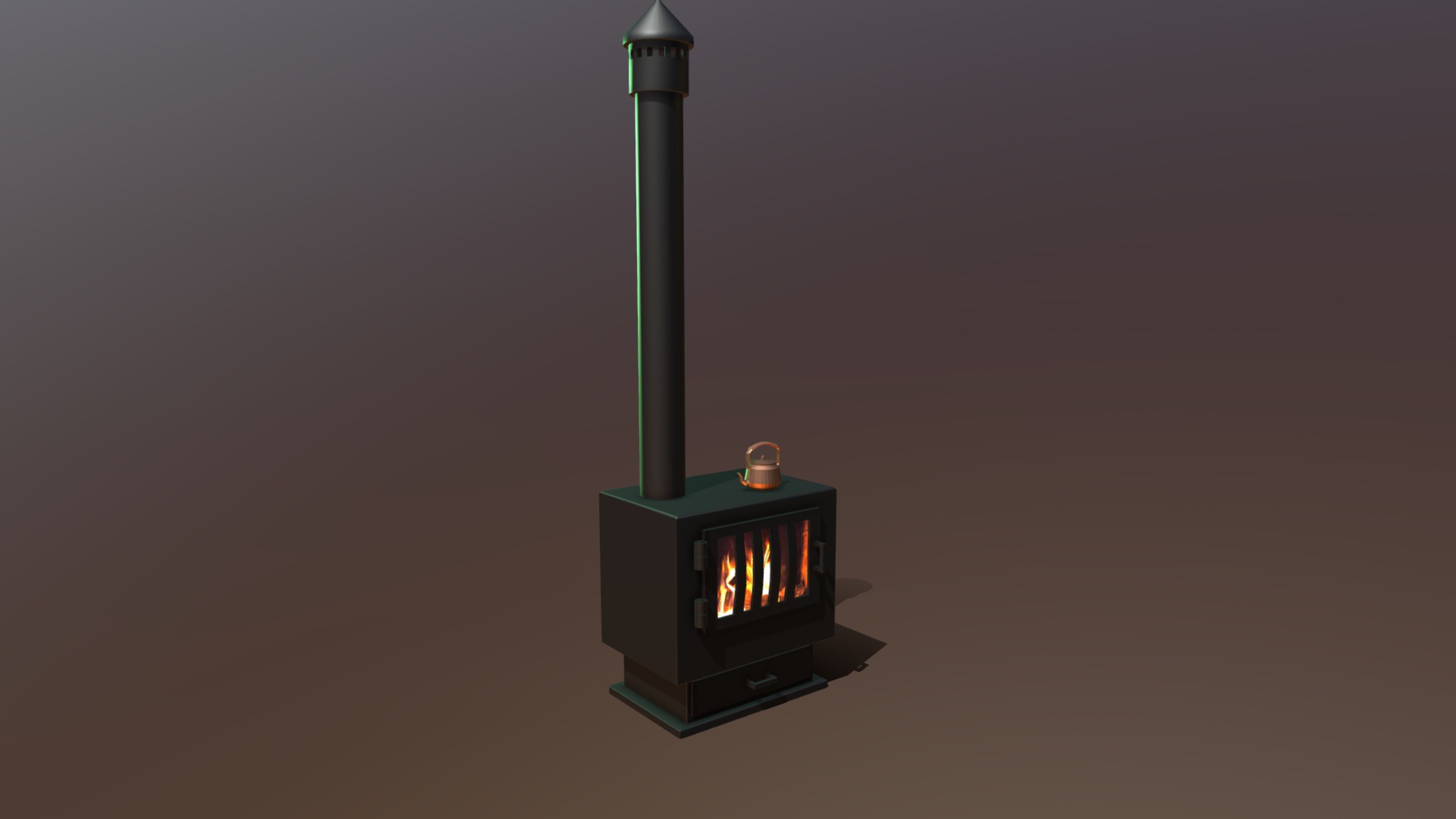 3D model 4rth Dec Wood Stove - This is a 3D model of the 4rth Dec Wood Stove. The 3D model is about a small black and silver lamp.