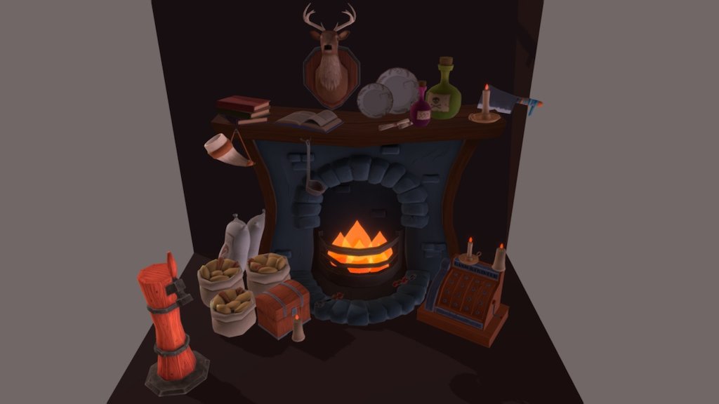 Fireplace — Sketchfab embed 3D viewer