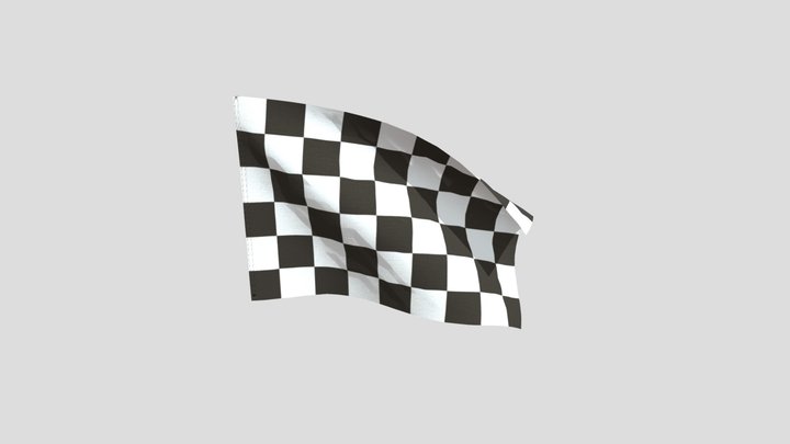 Checkered Racing Flag 3D Model