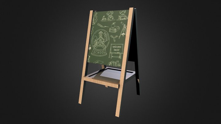 Blackboard Easel 3D Model