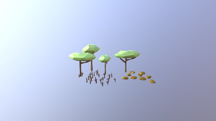 Low Poly Desert Environment 3D Model
