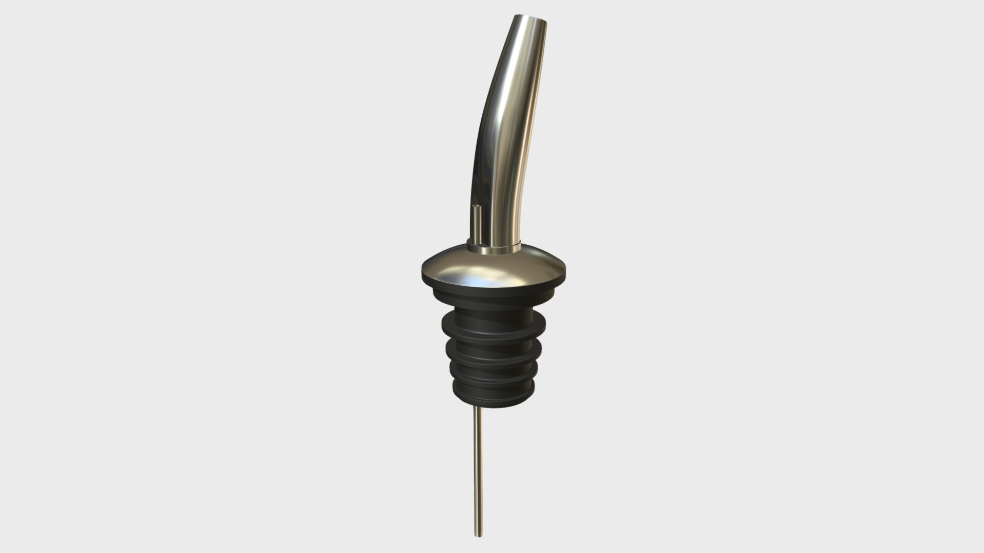 3D model Liquor bottle pouring spout - This is a 3D model of the Liquor bottle pouring spout. The 3D model is about a black and silver lamp.