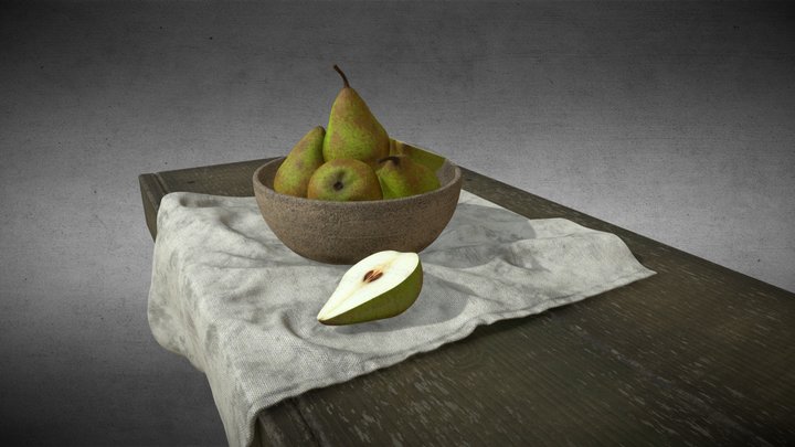 Pear in a bowl 3D Model