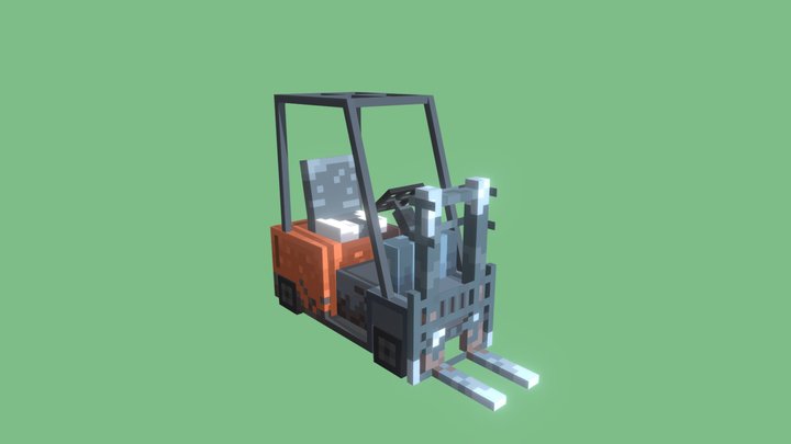 Minecraft Forklift Model 3D Model