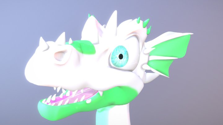 Sporx The Dragon (Head) 3D Model