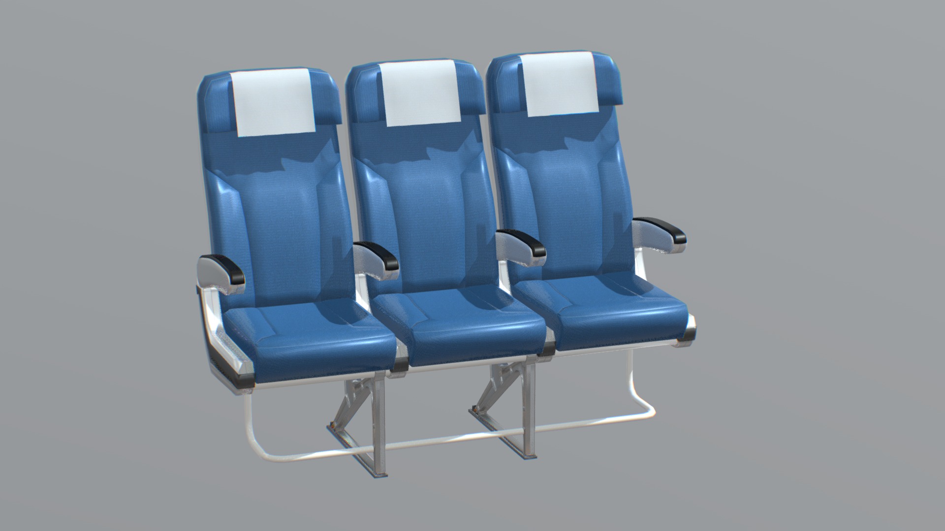 3D model Aircraft Chair v2 - This is a 3D model of the Aircraft Chair v2. The 3D model is about a group of blue chairs.