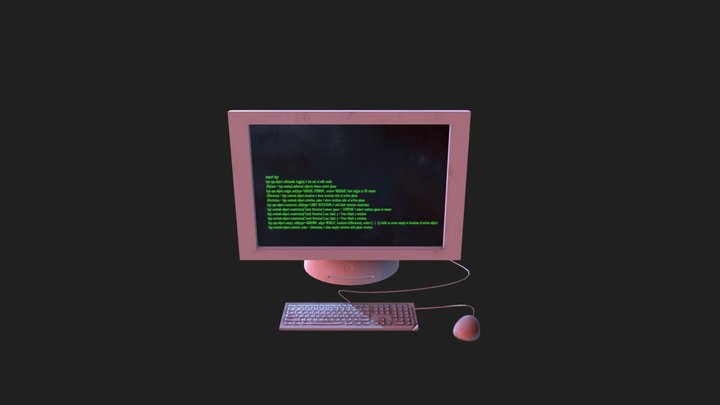 Desktop Computer Y2K 3D Model
