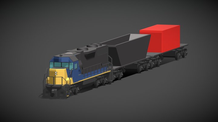 Low Poly EMD GP38 – Modèle 3D gratuit STL