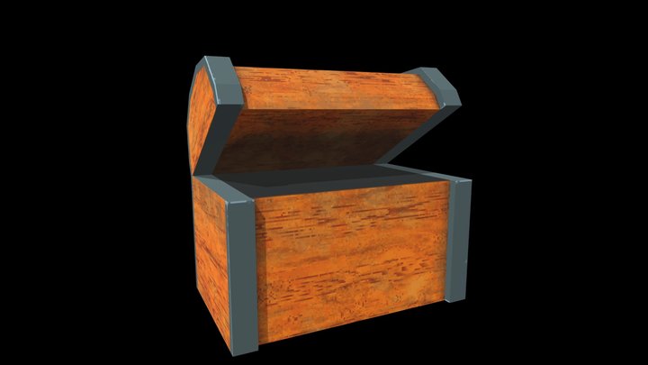 PSX Wooden Chest 3D Model